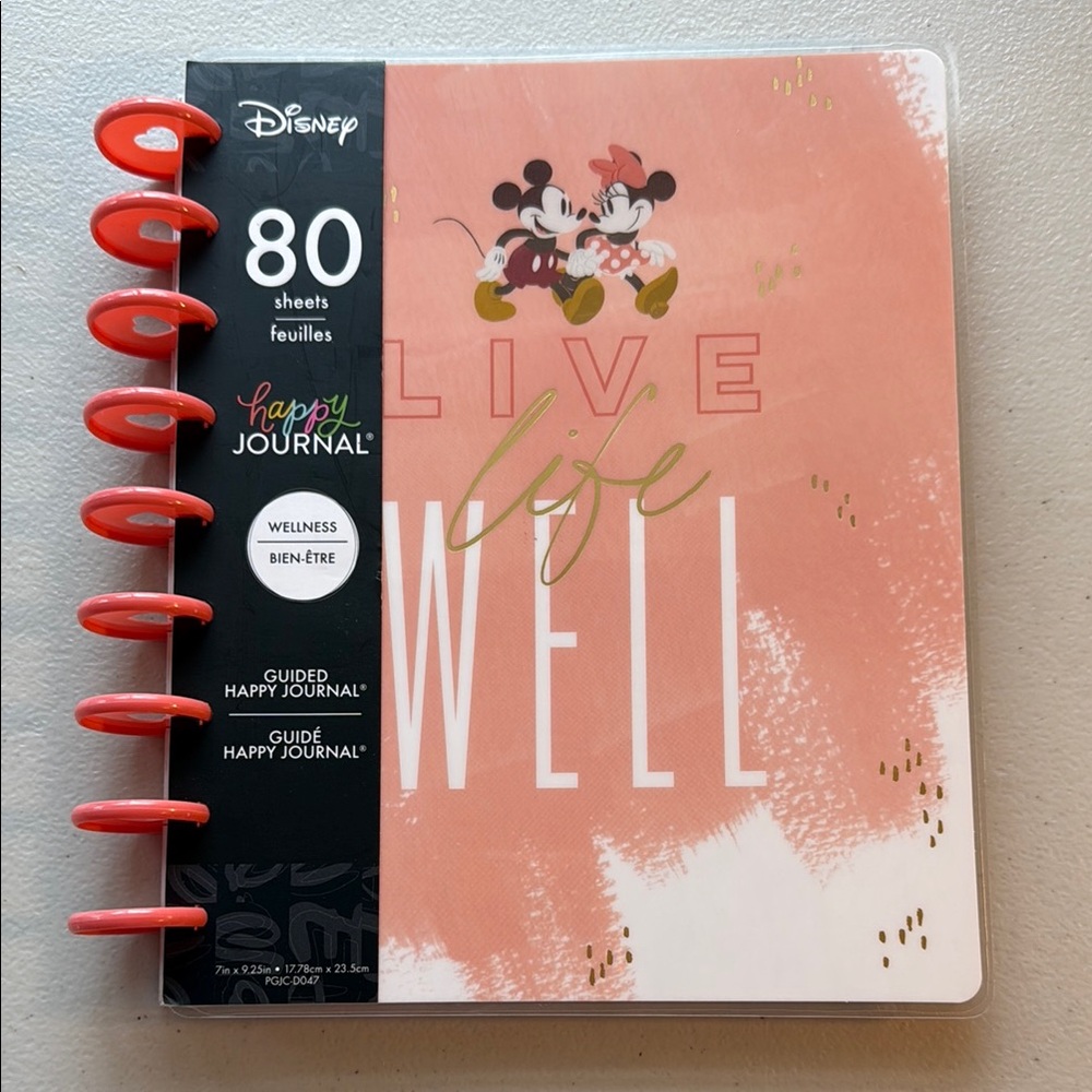 Disney Mickey and Minnie "Live Life Well" Happy Journal - Pink Coral